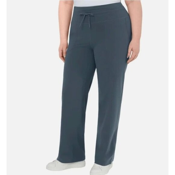 Mondetta Pants - Mondetta Women's L High-Rise Straight Leg Pants Gray/Blue L1219